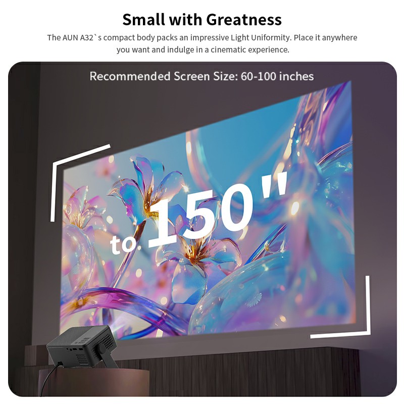 Smart Projector with Stand Built-in Apps, Native 1080P HD 4K Supported, Mini Home Cinema for Bedroom, Portable Outdoor Projector with Auto Focus & Keystone for Android/iOS, Wifi 6& Bluetooth 5