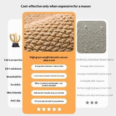 Oriental Aesthetics Imitation Sisal Carpet, Wear‑Resistant Anti‑Slip Large Area Rug for Living Room Sofa, Japanese‑Style Simple Bedside Floor Mat for Bedroom
