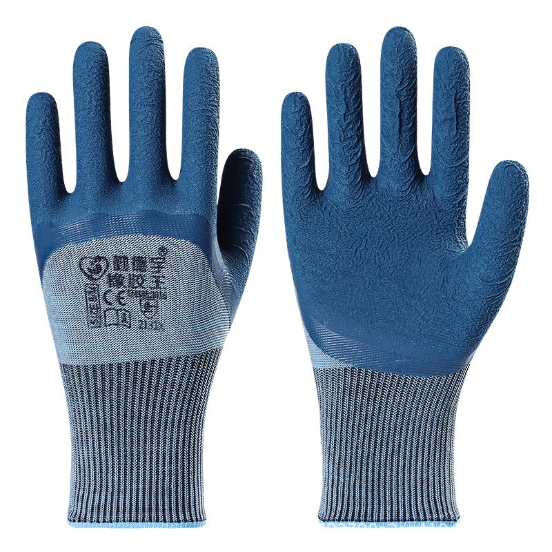 【12 pairs】Tyre Rubber Work Gloves, Anti-slip Wear-resistant Rubber Coated Safety Gloves for Construction, Auto Repair & Handling