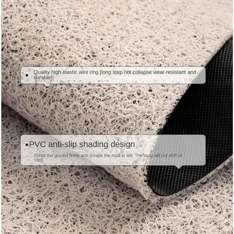 Oriental Minimalist Puzzle Doormat, Chinese Style Geometric Entrance Mat, Anti-slip Cuttable Silk Loop Floor Rug for Front Door