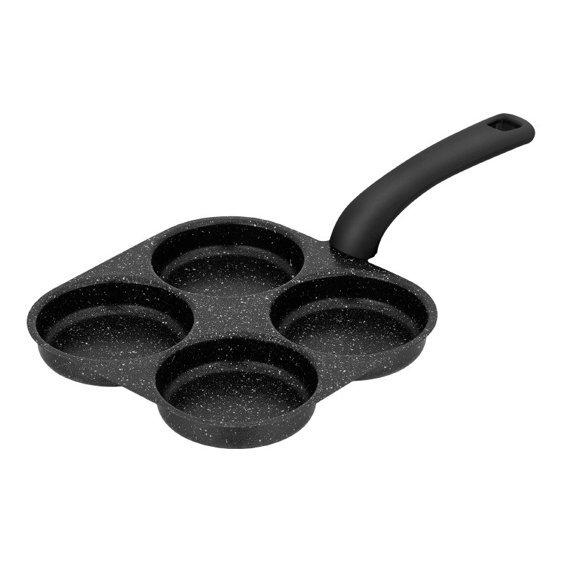 4-Hole Non-Stick Egg Frying Pan, Maifan Stone Pancake Pan, Multi-Function Breakfast Egg Burger Maker for Home Cooking