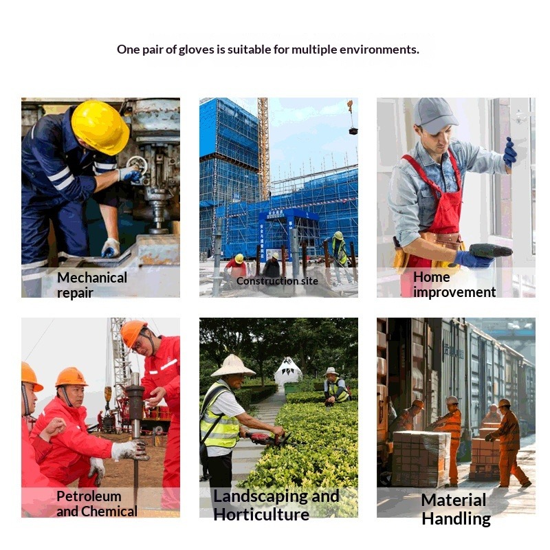 12 Pairs Pack   Nitrile Dipped Work Gloves, Wear-Resistant Anti-Slip Safety Gloves for Construction & Maintenance