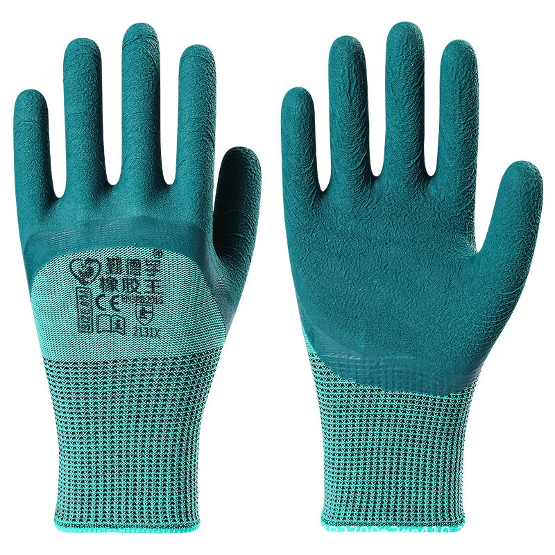 【12 pairs】Tyre Rubber Work Gloves, Anti-slip Wear-resistant Rubber Coated Safety Gloves for Construction, Auto Repair & Handling