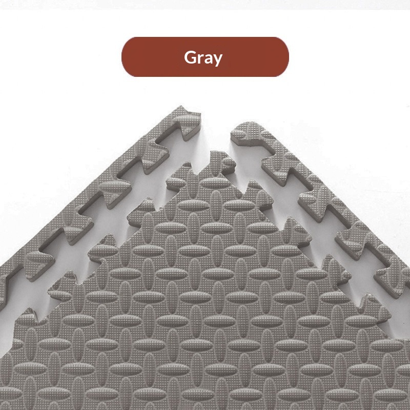 【 Pack of 10 】Self‑Adhesive Interlocking Carpet Tile, Grey‑White Checkerboard Peel‑and‑Stick Floor Mat, Cuttable Non‑Slip Floor Covering for Bedroom & Living Room