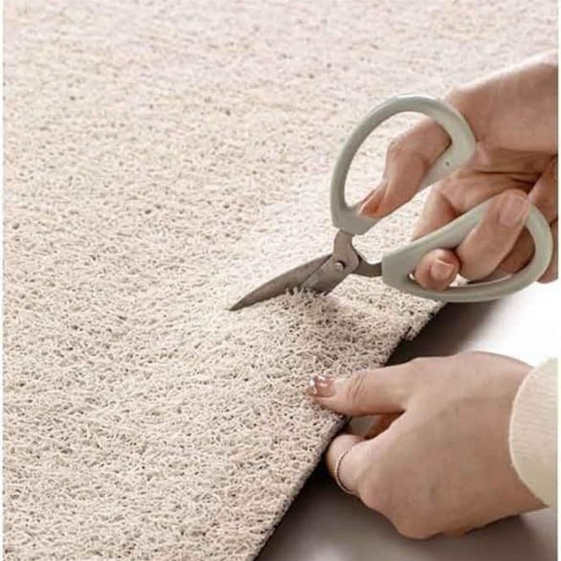 Oriental Minimalist Puzzle Doormat, Chinese Style Geometric Entrance Mat, Anti-slip Cuttable Silk Loop Floor Rug for Front Door