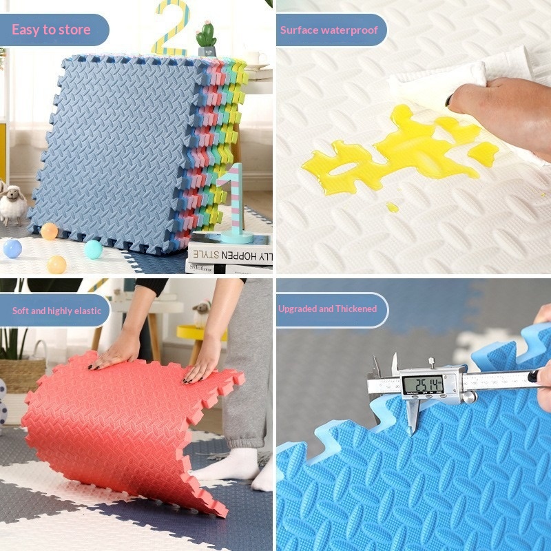 【 Pack of 10 】Self‑Adhesive Interlocking Carpet Tile, Grey‑White Checkerboard Peel‑and‑Stick Floor Mat, Cuttable Non‑Slip Floor Covering for Bedroom & Living Room