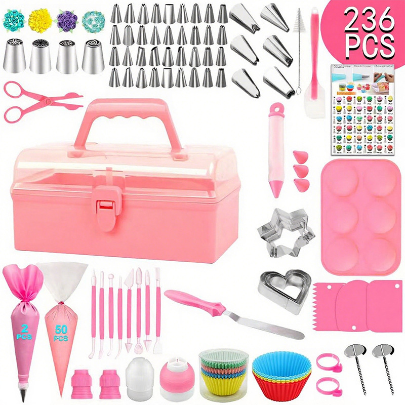 Complete set of baking tools for novice home use, including cake molds with three-layer storage boxes, cookies, chocolate, and parent-child baking tools