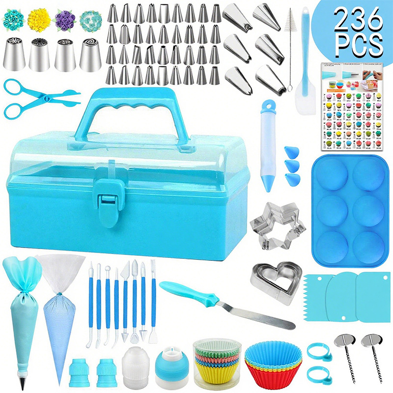 Complete set of baking tools for novice home use, including cake molds with three-layer storage boxes, cookies, chocolate, and parent-child baking tools