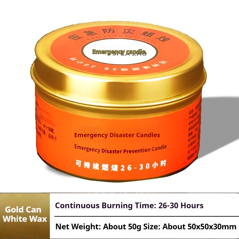Power outage, household emergency disaster prevention, sealed iron cans, candles, smoke-free, odorless, windproof, waterproof, single stick, sustainable and stable combustion for 26-30 hours