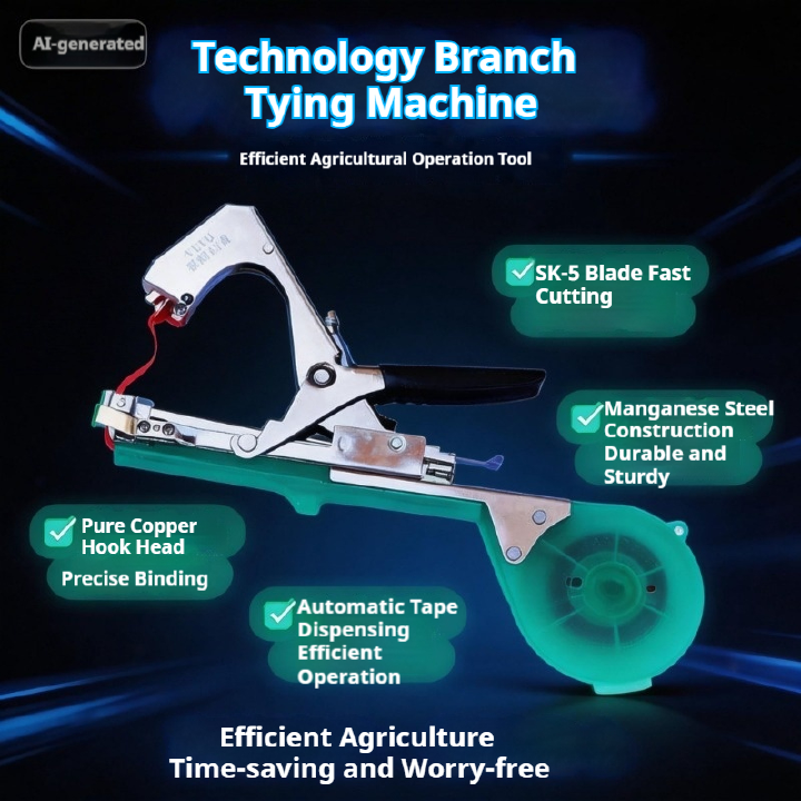 Upgraded manganese steel body pure copper double hook tying machine for grapes, tomatoes, cucumbers, vines, automatic tying without getting stuck or falling off, with a magical tool