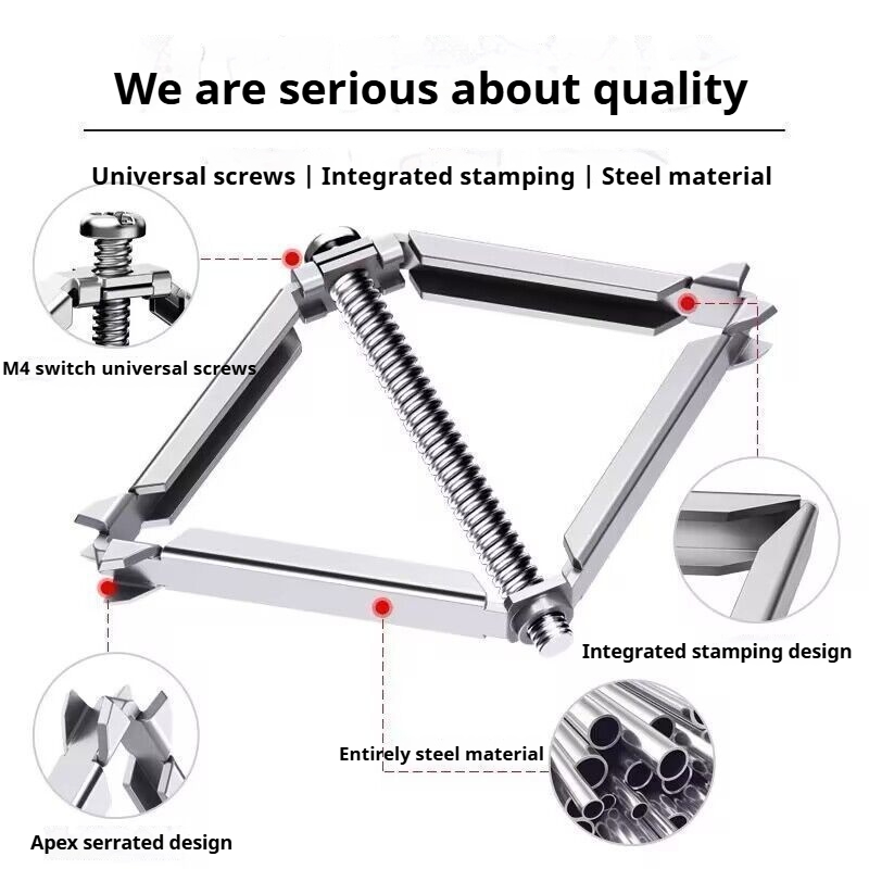 The fifth generation all steel integrated 86 type universal cassette repairer with serrated anti slip and non smashing wall switch socket bottom box quick repair tool