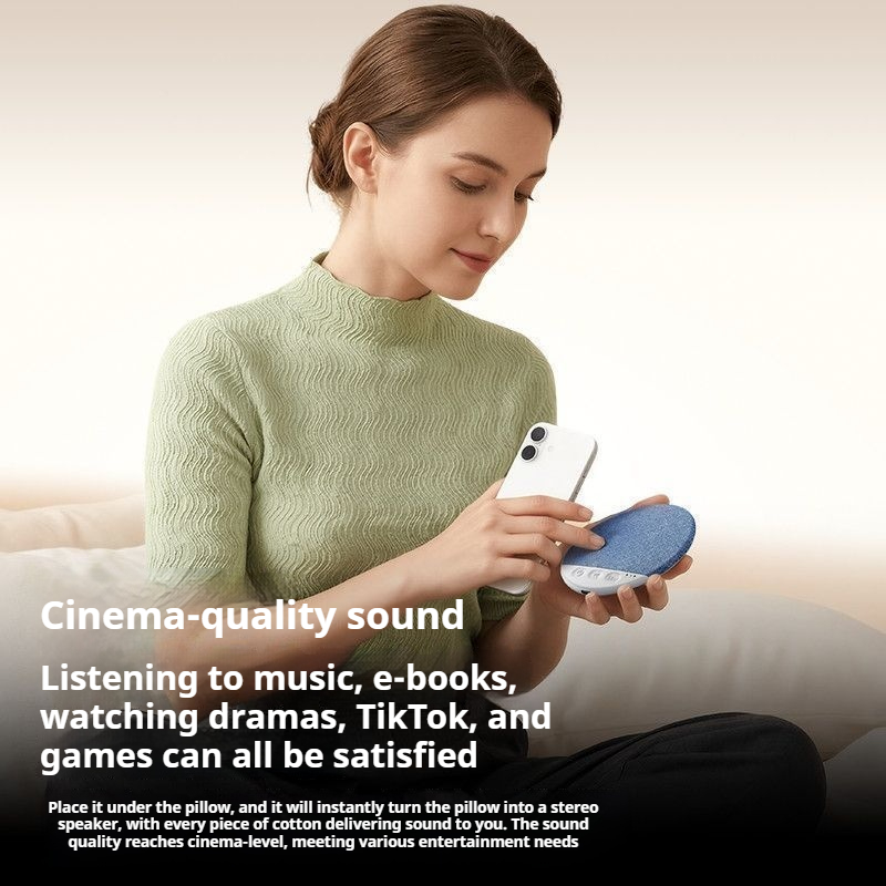 New ultra-thin invisible pillow Bluetooth speaker with white noise for sleep aid, timed shutdown, cinema grade sound quality that doesn't disturb people, portable travel sleep speaker
