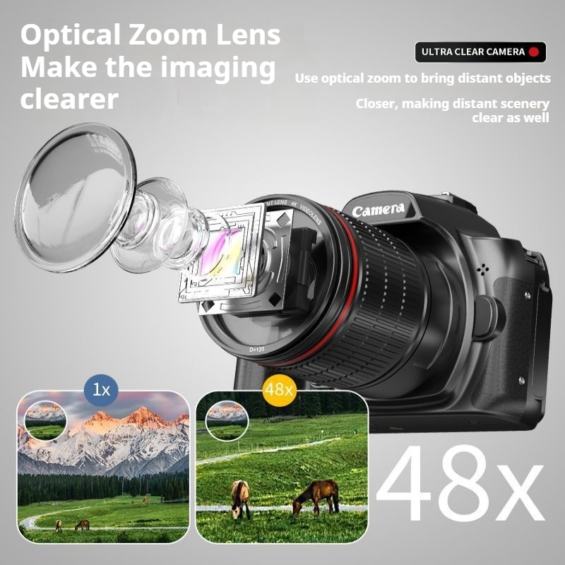 4K WiFi rechargeable 48x digital zoom camera with 96 megapixel periscope high-definition digital camera body anti shake WiFi campus life travel video recording
