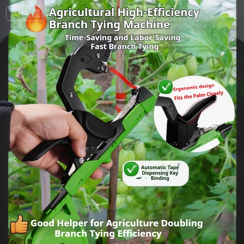Upgraded manganese steel body pure copper double hook tying machine for grapes, tomatoes, cucumbers, vines, automatic tying without getting stuck or falling off, with a magical tool