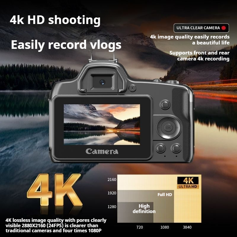 4K WiFi rechargeable 48x digital zoom camera with 96 megapixel periscope high-definition digital camera body anti shake WiFi campus life travel video recording