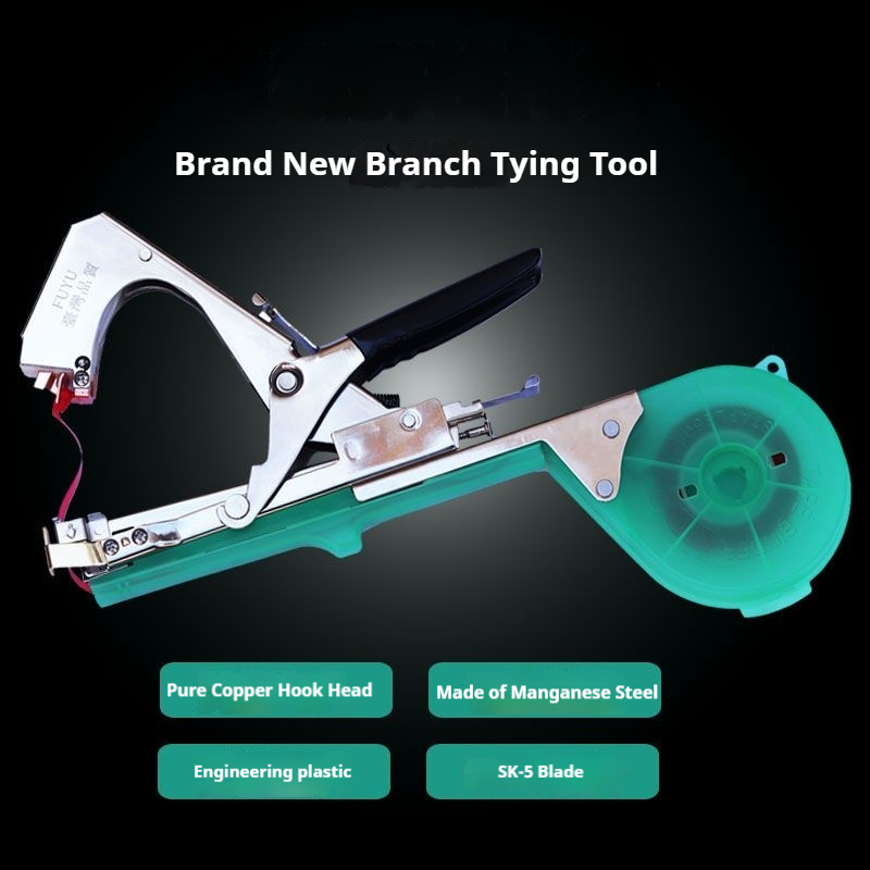 Upgraded manganese steel body pure copper double hook tying machine for grapes, tomatoes, cucumbers, vines, automatic tying without getting stuck or falling off, with a magical tool