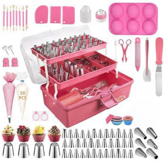 Complete set of baking tools for novice home use, including cake molds with three-layer storage boxes, cookies, chocolate, and parent-child baking tools