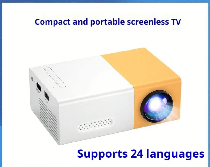 Ultra lightweight pocket mini projector, home outdoor high-definition mini projector, multi interface, multi language, mobile, portable, private cinema equipment