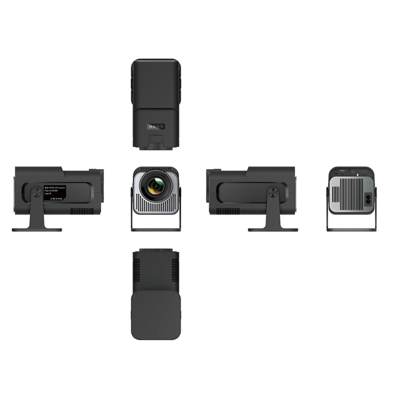 HY320Mini 4K Hard Decoding WiFi6 Dual Band Bluetooth 5.0 Intelligent Projector 180 ° Rotation Automatic Keystone Correction Low Noise Home Portable HD Projector