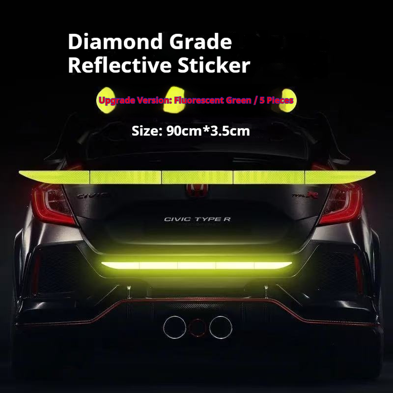 Diamond grade strong reflective car tail warning sticker with continuous tail lights, anti rear end collision night driving safety label sticker