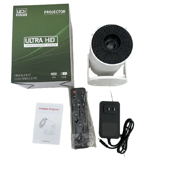 180 ° rotating pan tilt high-definition home projector Android Apple fully compatible multi-mode projection low blue light eye protection portable office entertainment projector