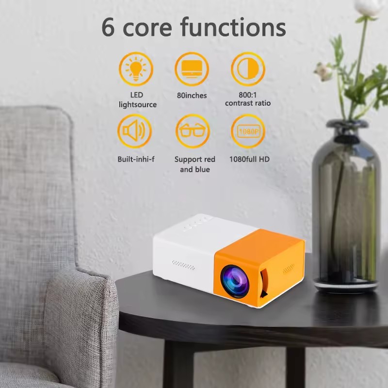 YG300 Mini Home and Children's Projector Dormitory Bedroom Wall Projection Mini Portable Student Projector