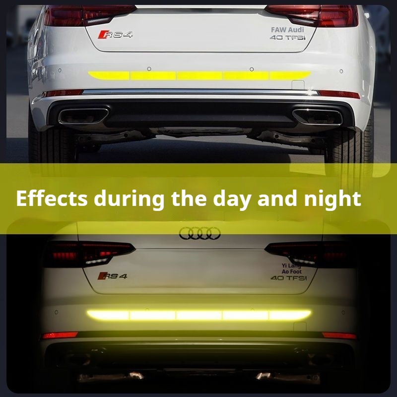 Diamond grade strong reflective car tail warning sticker with continuous tail lights, anti rear end collision night driving safety label sticker