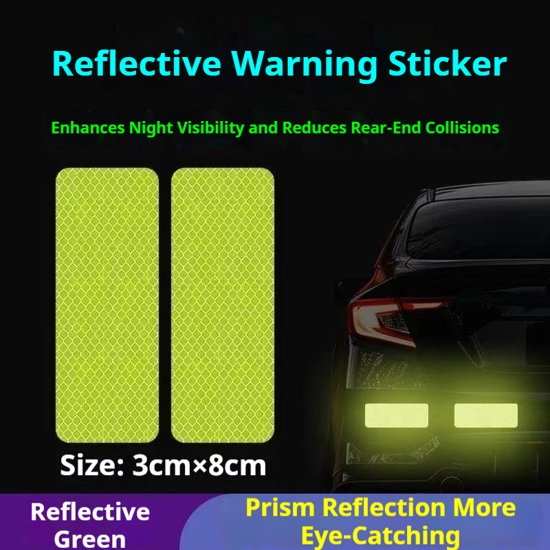 Diamond grade strong reflective car tail warning sticker with continuous tail lights, anti rear end collision night driving safety label sticker