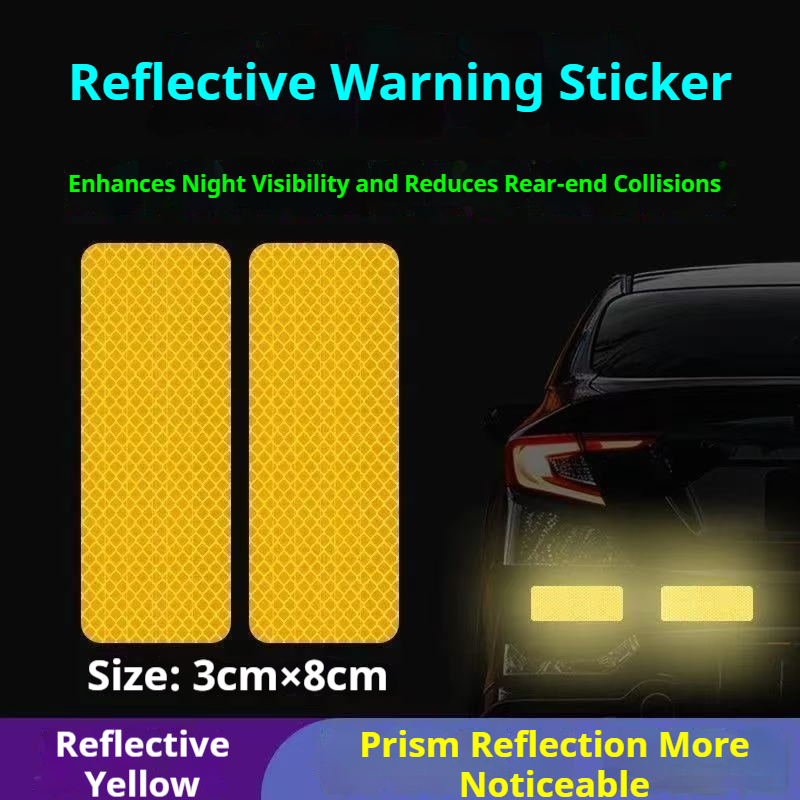 Diamond grade strong reflective car tail warning sticker with continuous tail lights, anti rear end collision night driving safety label sticker