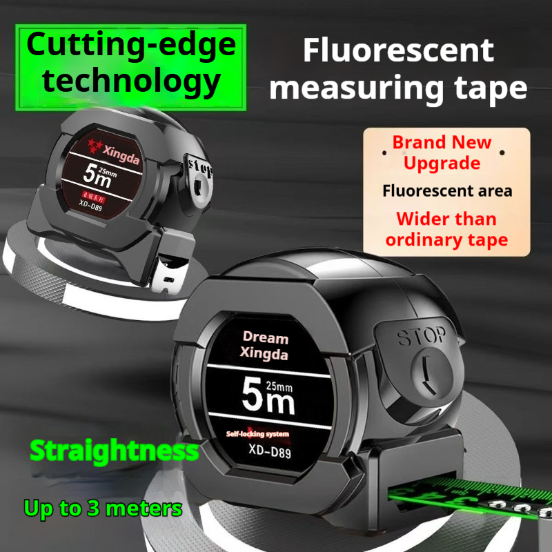 Black technology thickened anti drop and wear-resistant tape measure 5 meters 7.5 meters 10 meters box measure meter measure high-precision fluorescent steel tape measure