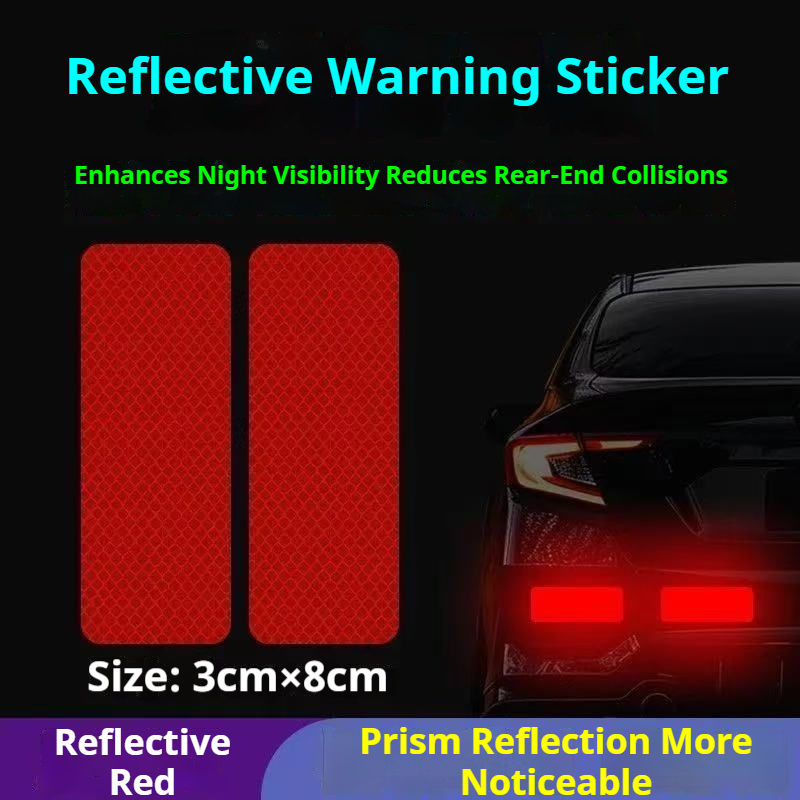 Diamond grade strong reflective car tail warning sticker with continuous tail lights, anti rear end collision night driving safety label sticker