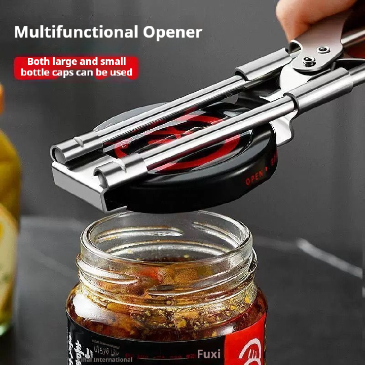 Stainless steel adjustable multifunctional can opener, labor-saving, anti slip, screw cap divine device, Lao Gan Ma can bottle cap universal bottle opener