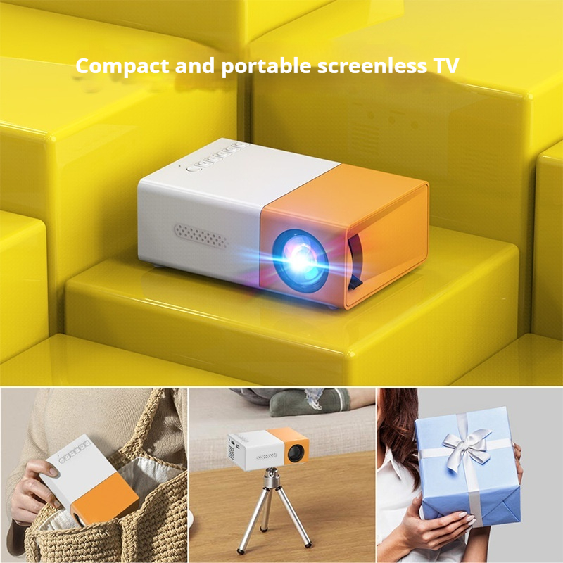 Ultra lightweight pocket mini projector, home outdoor high-definition mini projector, multi interface, multi language, mobile, portable, private cinema equipment