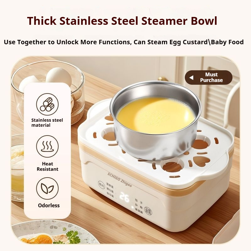 Multi functional intelligent reservation egg cooker, double-layer large capacity household steamer, breakfast bun, corn, and complementary food machine, multi-purpose magical tool