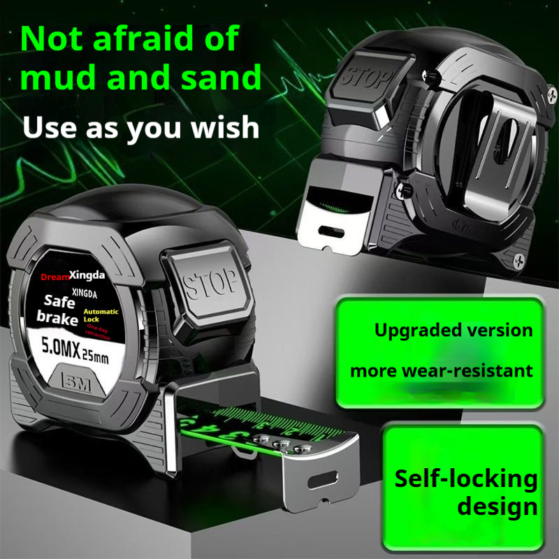 Black technology thickened anti drop and wear-resistant tape measure 5 meters 7.5 meters 10 meters box measure meter measure high-precision fluorescent steel tape measure