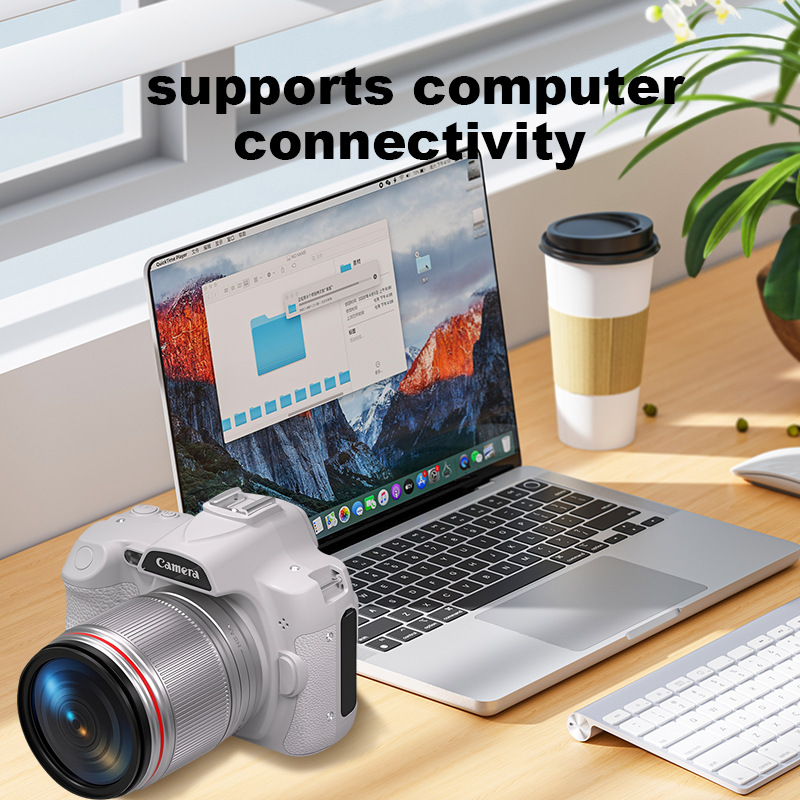 4K high-definition 64 megapixel WiFi digital camera with front and rear dual cameras, IR-CUT night vision interchangeable lens, anti shake vlog mirrorless camera