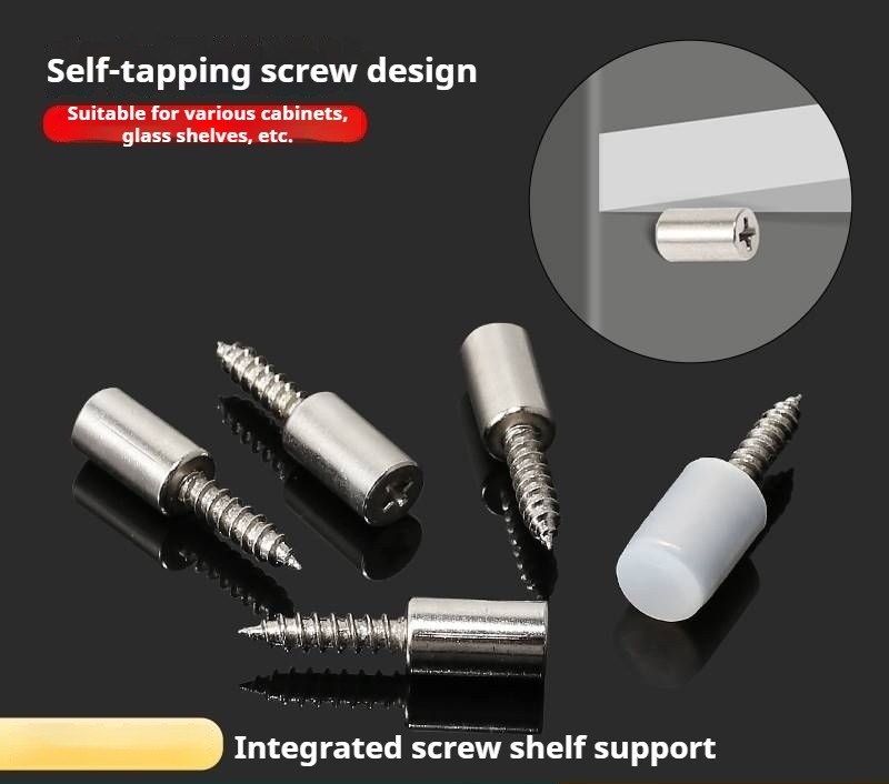 Integrated self tapping screw laminated board with silicone anti slip protective cover, cabinet wardrobe glass partition, invisible support nail hardware accessories