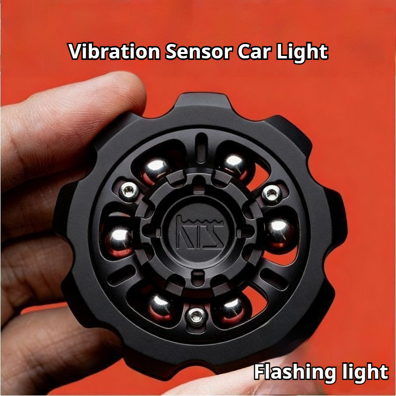 Intelligent vibration sensing flashing warning light fingertip gyroscope+circular dual electric bike motorcycle car anti rear end universal light