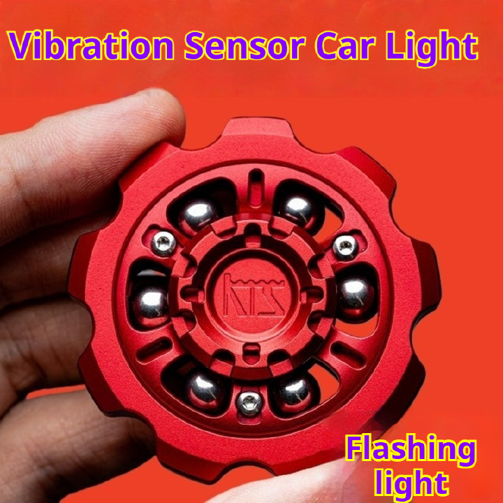 Intelligent vibration sensing flashing warning light fingertip gyroscope+circular dual electric bike motorcycle car anti rear end universal light