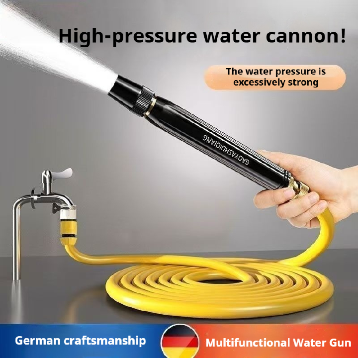 Upgrade Black Diamond Direct Spray High Pressure Garden Watering God, Car Washing God, Household Strong Pressure Boosting Rinse Gun Universal Quick Connector Set