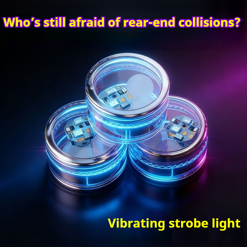 Intelligent vibration sensing flashing warning light fingertip gyroscope+circular dual electric bike motorcycle car anti rear end universal light