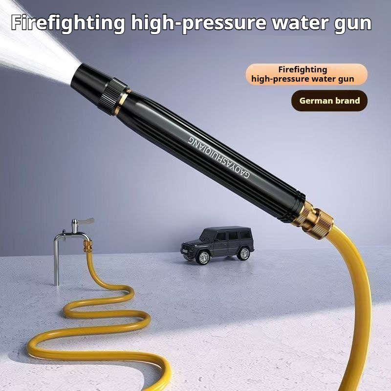 Upgrade Black Diamond Direct Spray High Pressure Garden Watering God, Car Washing God, Household Strong Pressure Boosting Rinse Gun Universal Quick Connector Set