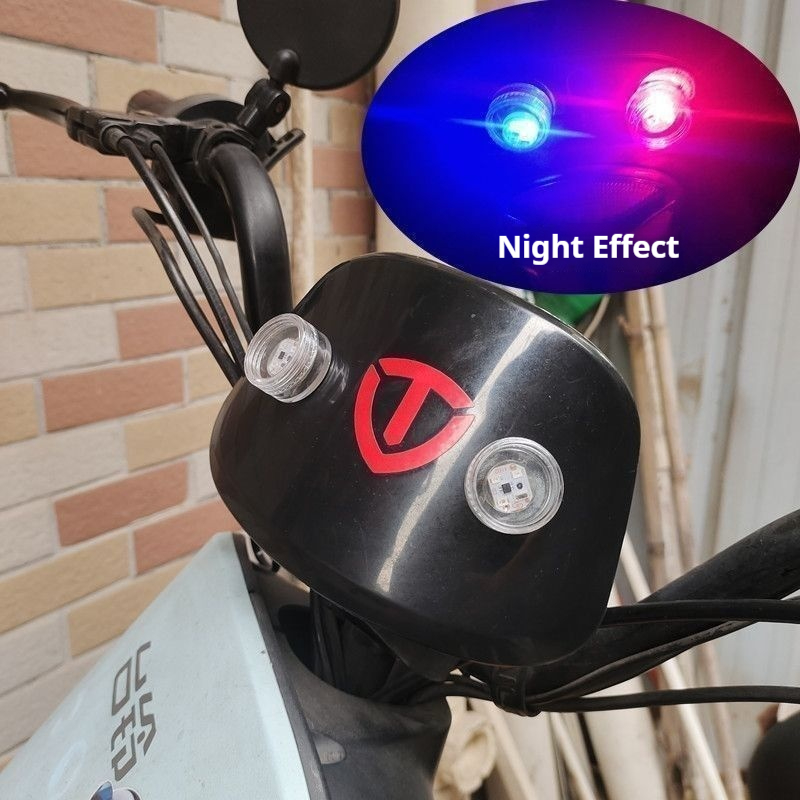 Intelligent vibration sensing flashing warning light fingertip gyroscope+circular dual electric bike motorcycle car anti rear end universal light