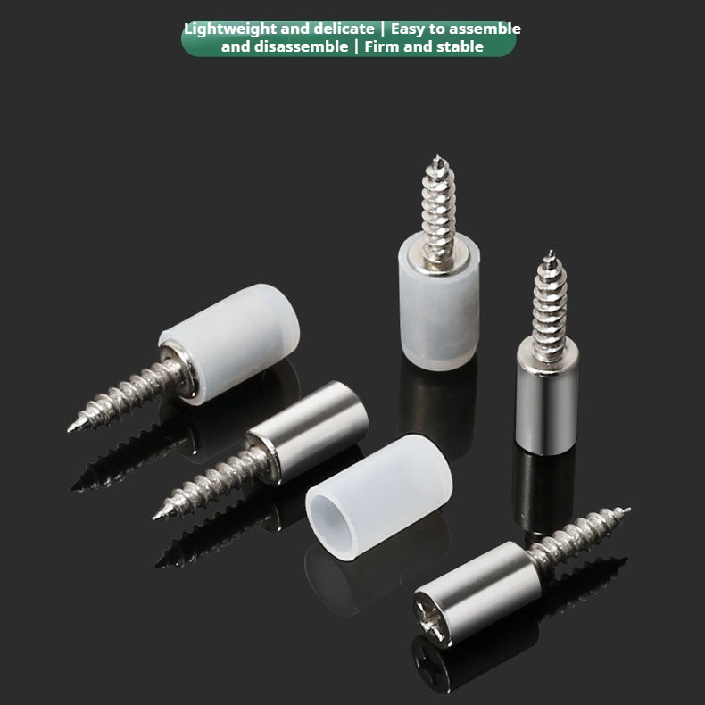 Integrated self tapping screw laminated board with silicone anti slip protective cover, cabinet wardrobe glass partition, invisible support nail hardware accessories