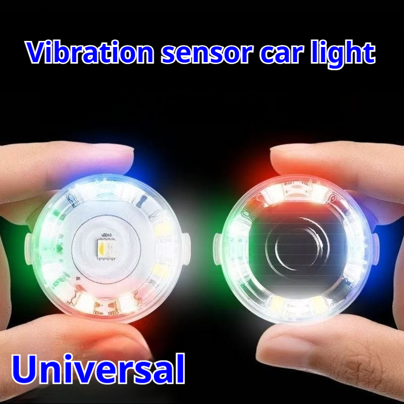 Intelligent vibration sensing flashing warning light fingertip gyroscope+circular dual electric bike motorcycle car anti rear end universal light
