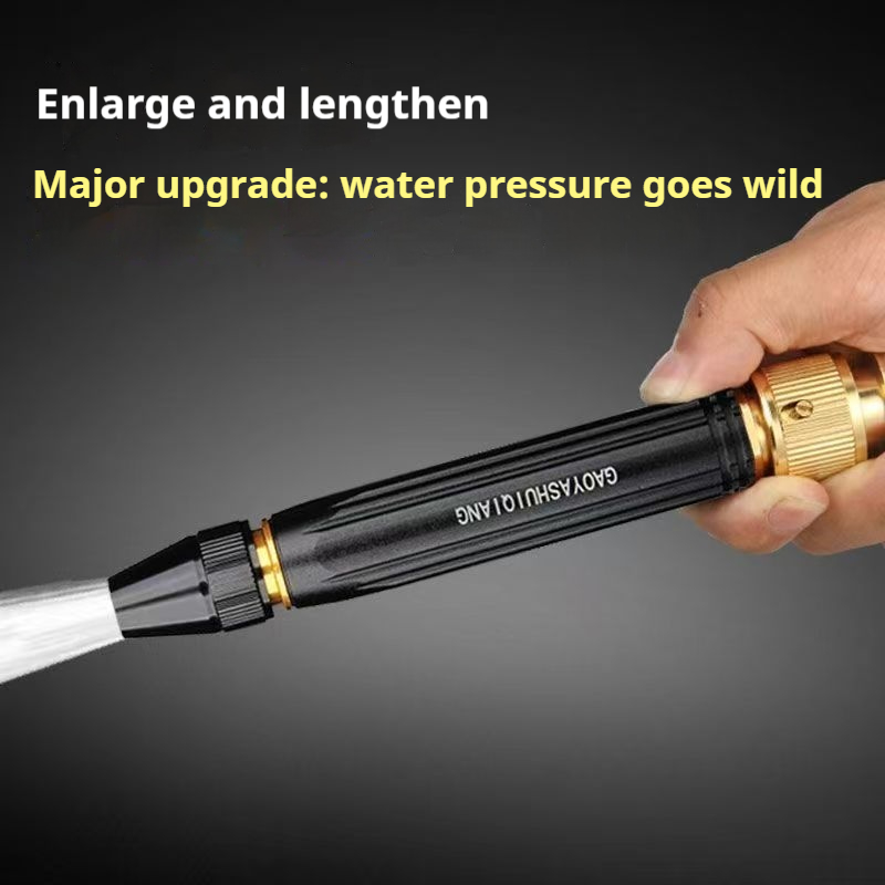 Upgrade Black Diamond Direct Spray High Pressure Garden Watering God, Car Washing God, Household Strong Pressure Boosting Rinse Gun Universal Quick Connector Set