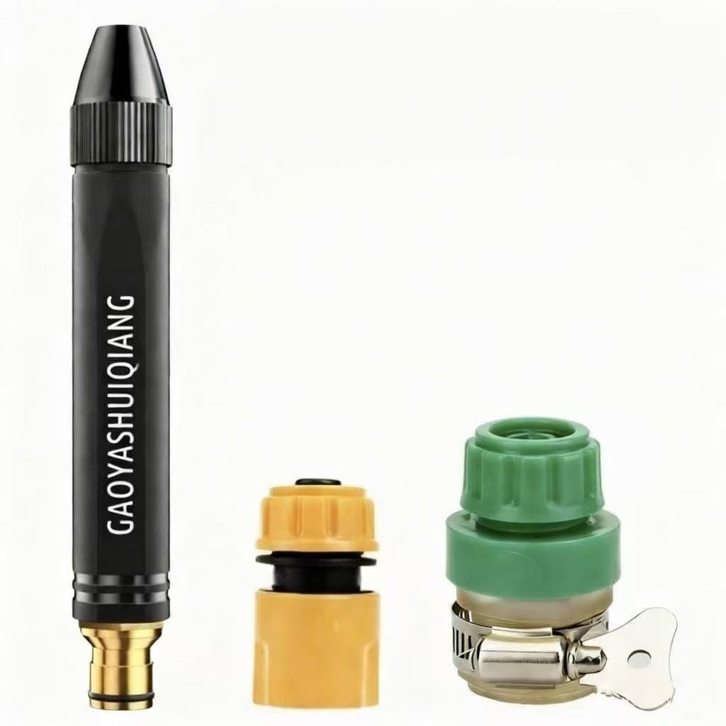 Upgrade Black Diamond Direct Spray High Pressure Garden Watering God, Car Washing God, Household Strong Pressure Boosting Rinse Gun Universal Quick Connector Set