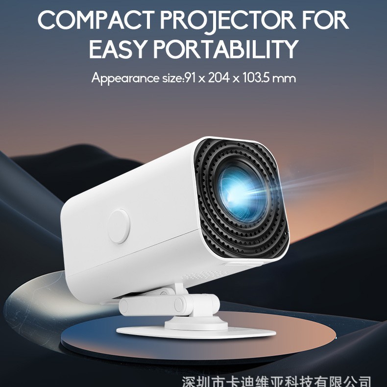 New Portable Mini Wireless WIFI Same Screen Mobile Phone Portable Mini Home HD Projector Adjustable Rotating Stand Low Noise Bedroom Wall Projection Projector