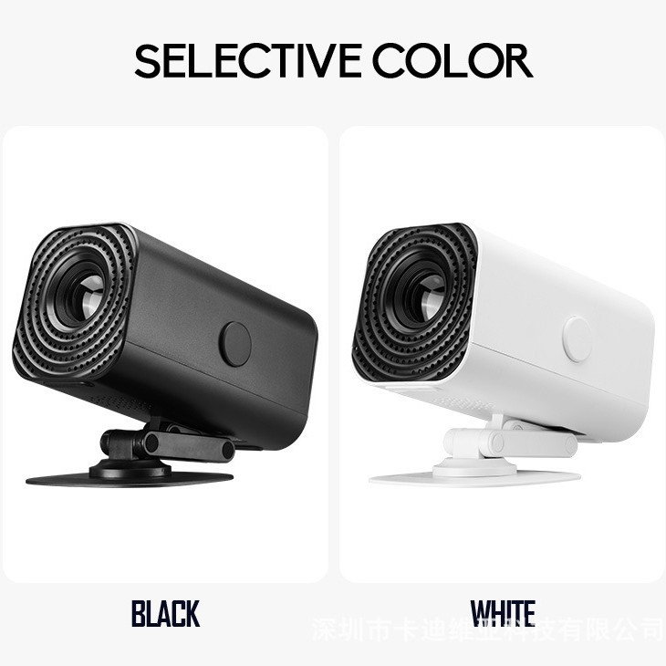 New Portable Mini Wireless WIFI Same Screen Mobile Phone Portable Mini Home HD Projector Adjustable Rotating Stand Low Noise Bedroom Wall Projection Projector