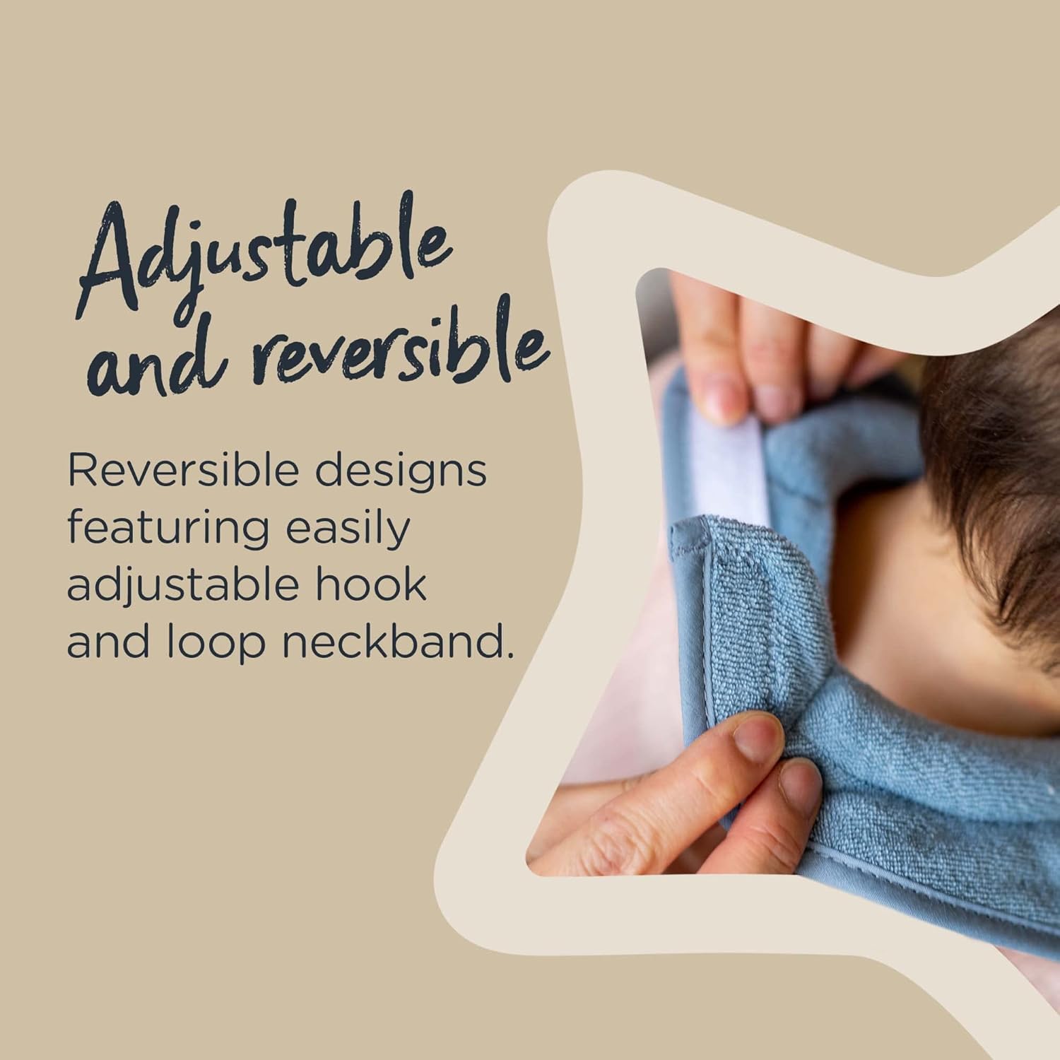 Tommee Tippee Milk Feeding Bibs, Comfeefit, Super Soft and Extra Absorbent, Adjustable and Reversible, OEXO-TEX Approved Material, Pack of 2, Colours and Designs Vary